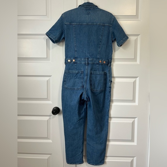 GAP Blue Denim Short Sleeve Jumpsuit - Picture 7 of 8